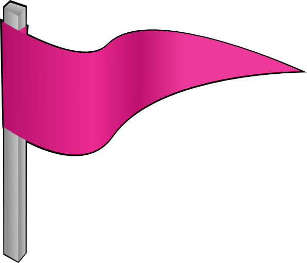 Waving pink clip art. Flag clipart vector