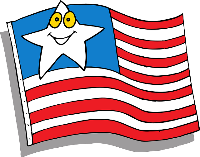 patriotic clipart american flag wave