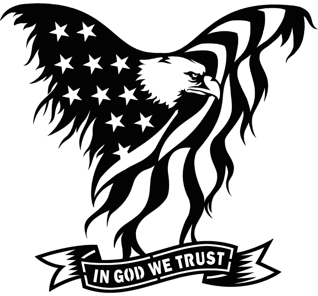 Usa flag eagle in. Welding clipart black and white