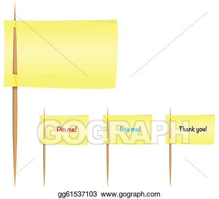 Vector art sticky notes. Flags clipart post