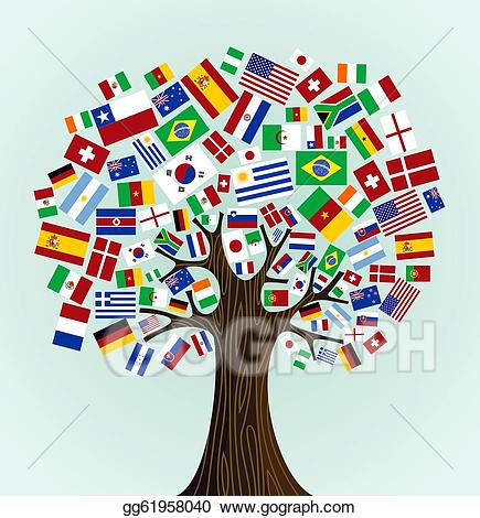 flags clipart tree