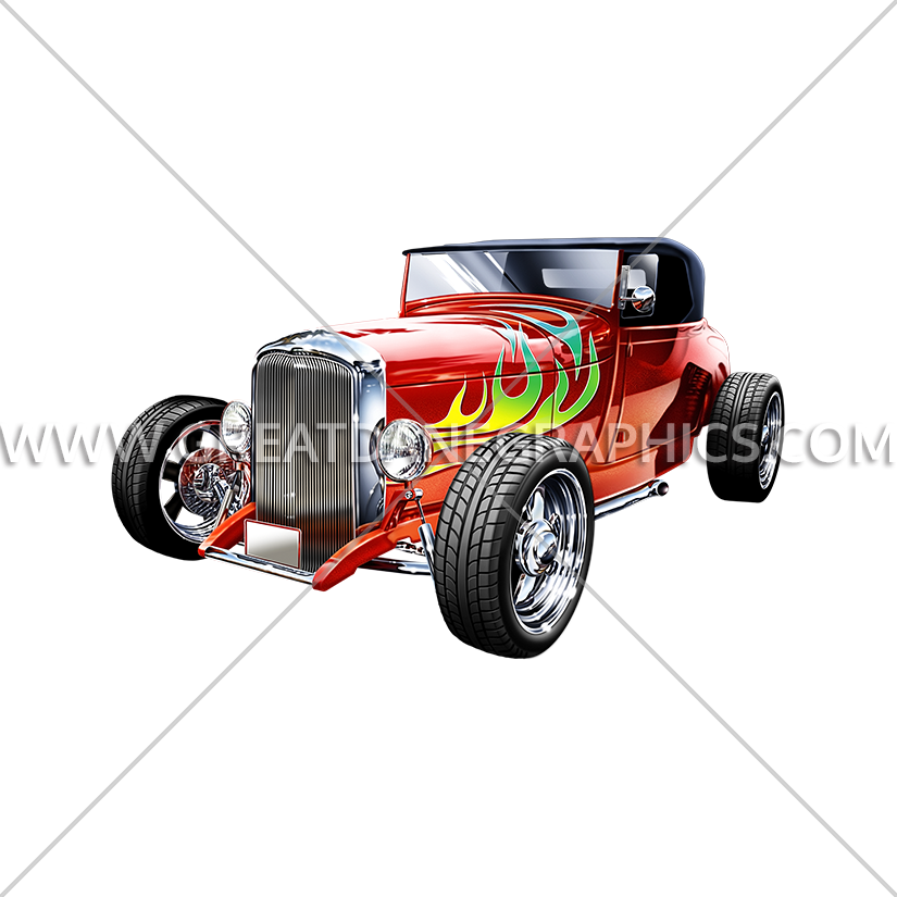 With flames production ready. Flame clipart hot rod