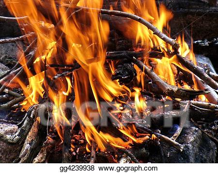Flames clipart big fire. Stock illustration drawing 