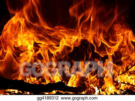 flames clipart fire place