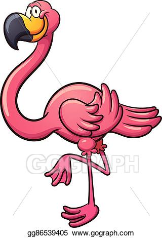 Flamingo clipart abstract. Vector illustration cartoon eps