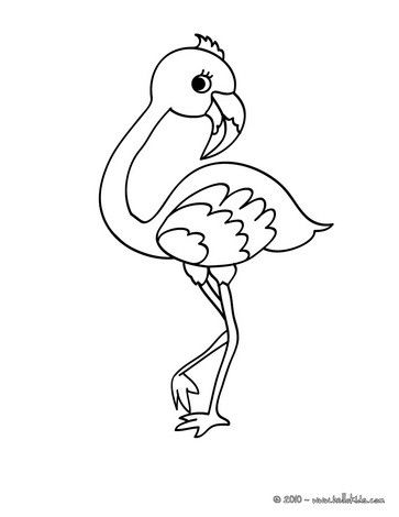 flamingo clipart colouring page
