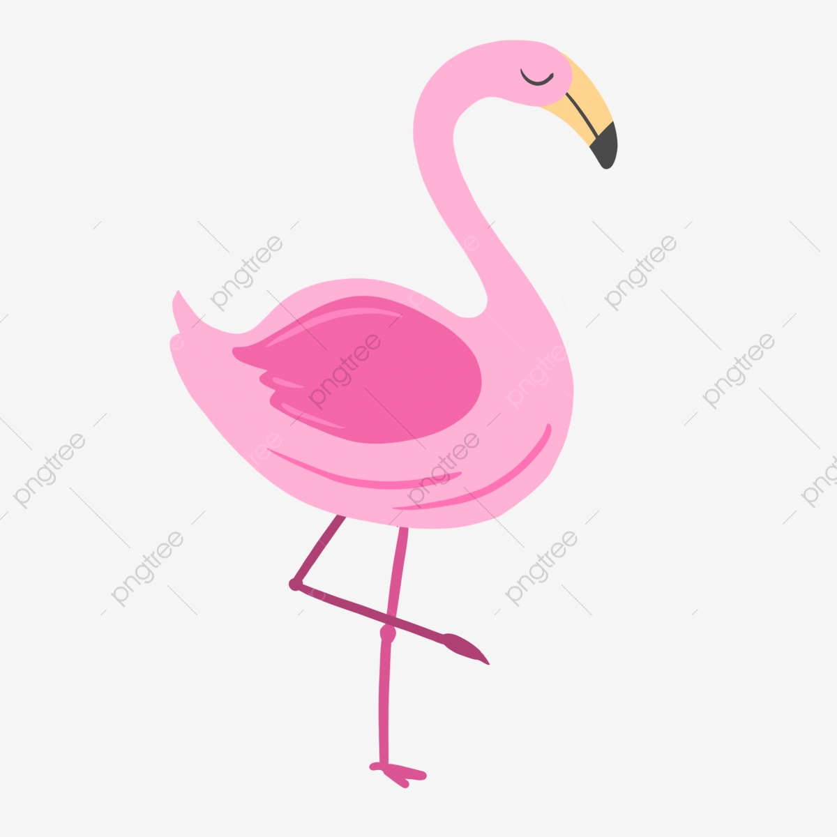 Flamingo clipart copyright free. Hand drawn cute tropical