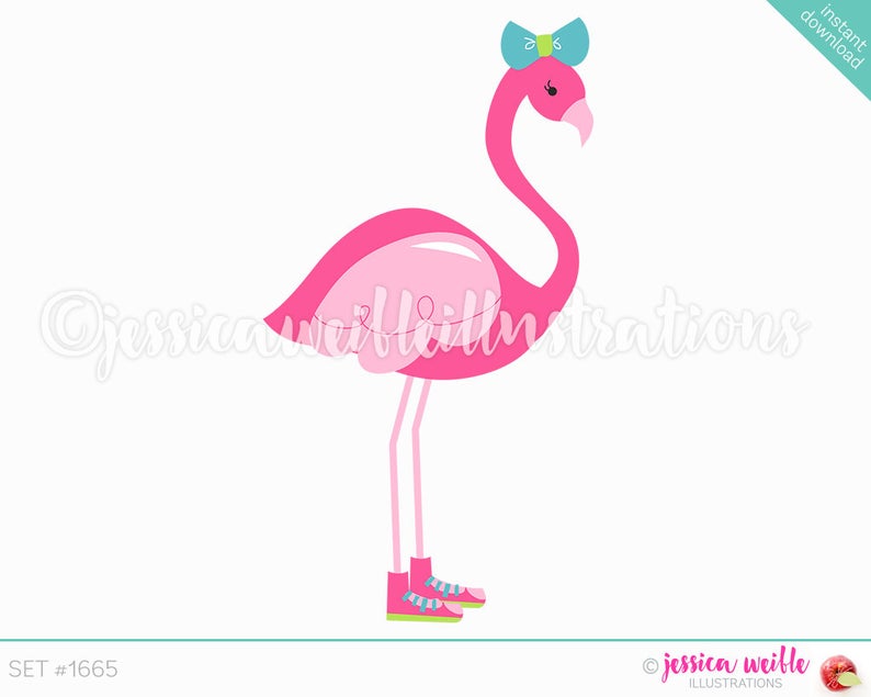 flamingo clipart cute