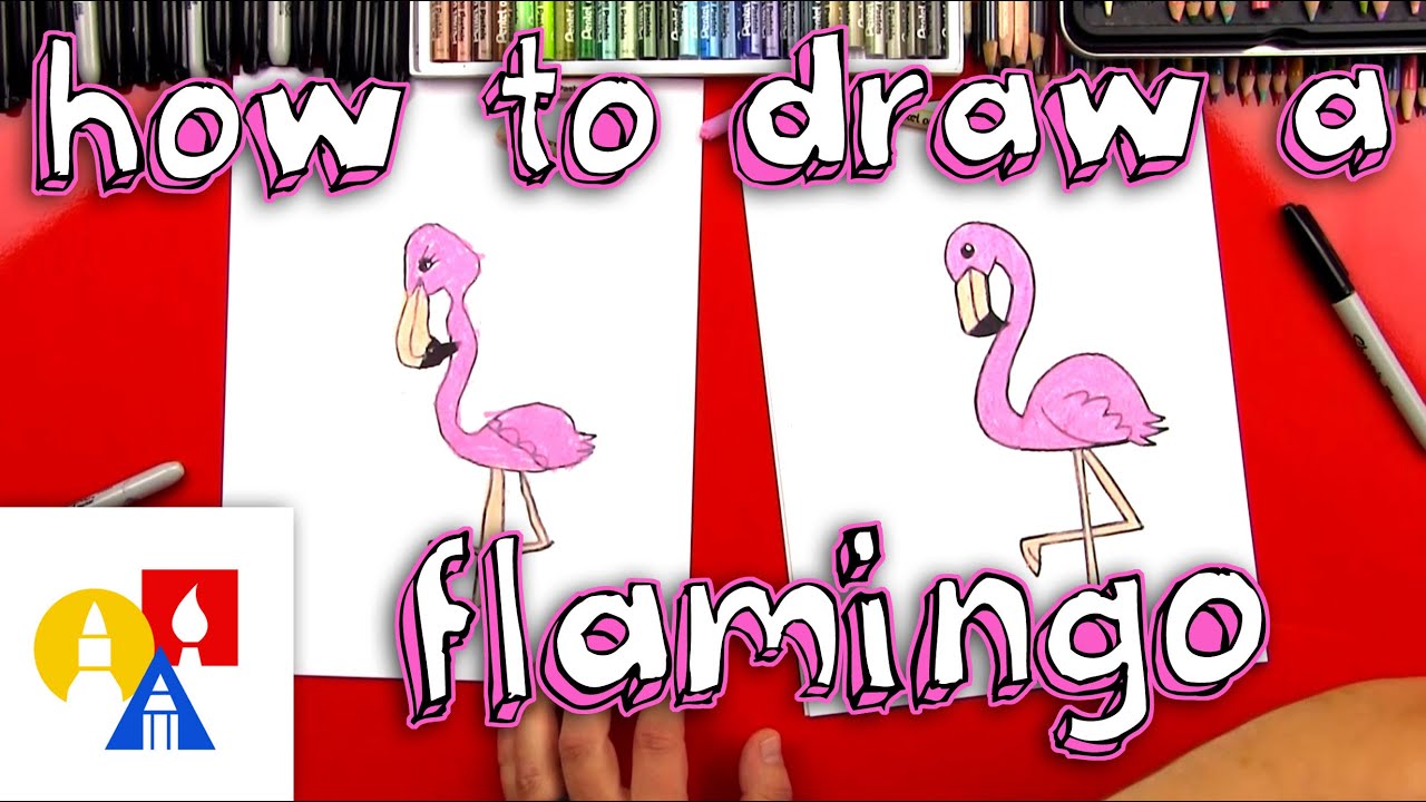 flamingo clipart easy cartoon