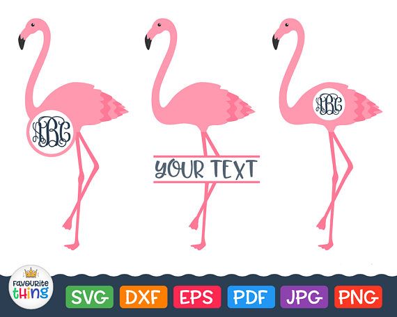 flamingo clipart monogram