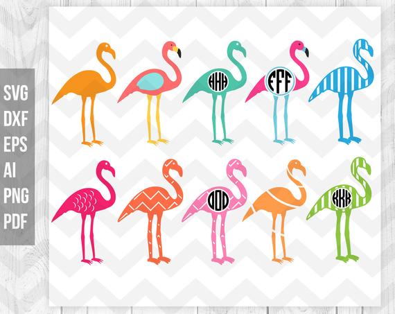 Flamingo clipart pdf. Svg monogram cricut silhouette