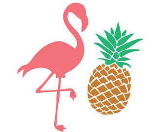 flamingo clipart pineapple