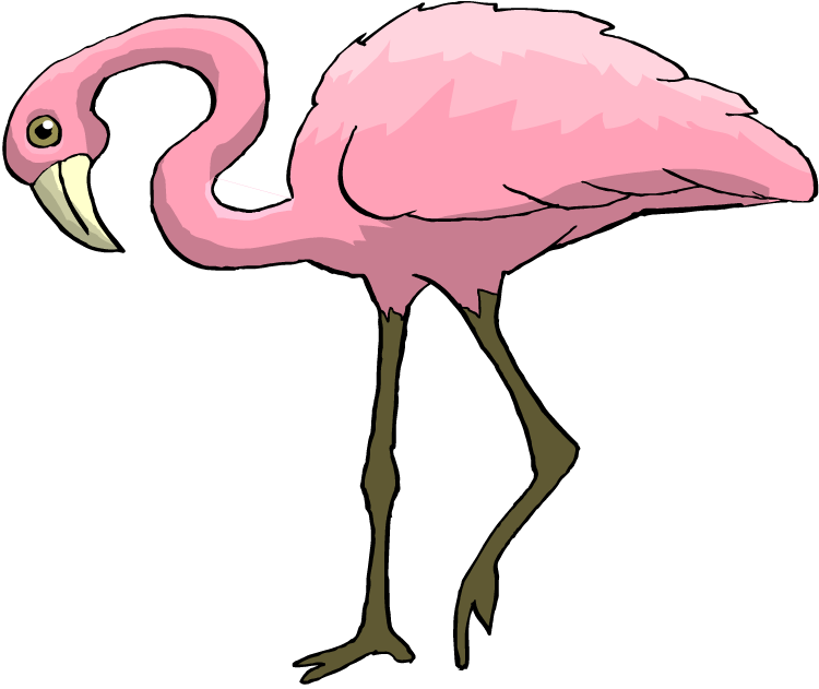bright flamingo clipart