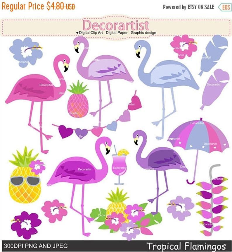 Flamingos clip art tropical. Flamingo clipart purple