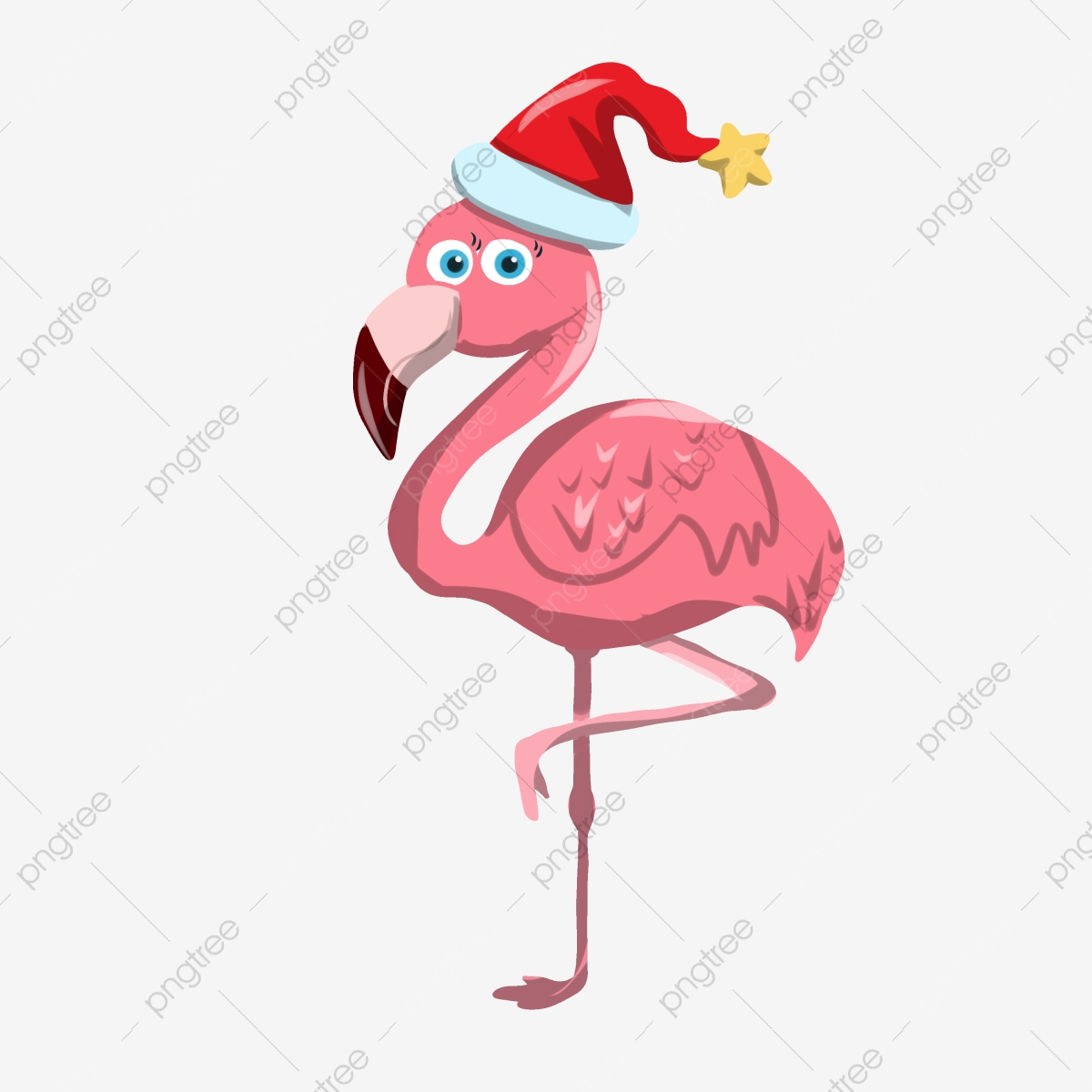 free christmas flamingo clipart