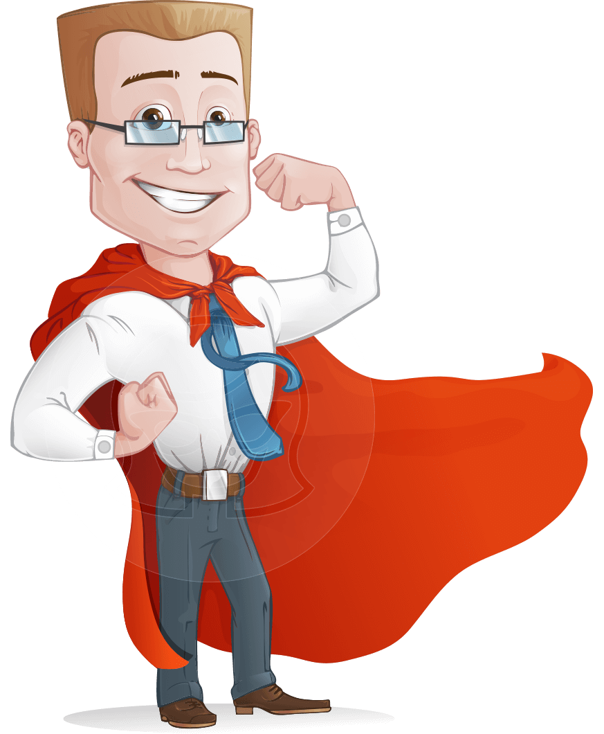 Hero clipart office. Vector friendly man character