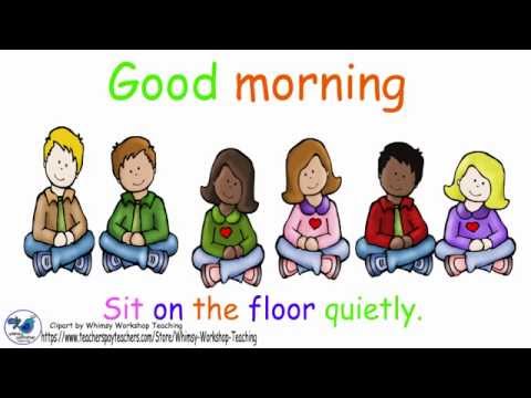 Good morning sit on. Floor clipart class kid