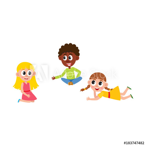 Vector flat african boy. Floor clipart class kid