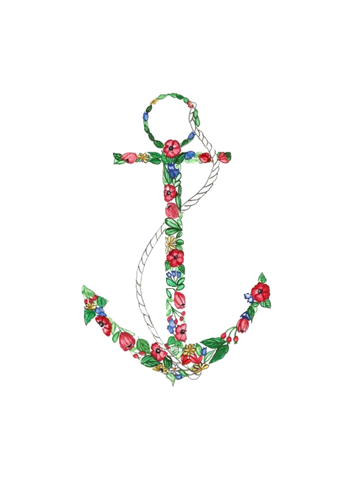 Transparent overlays pinterest items. Floral clipart anchor