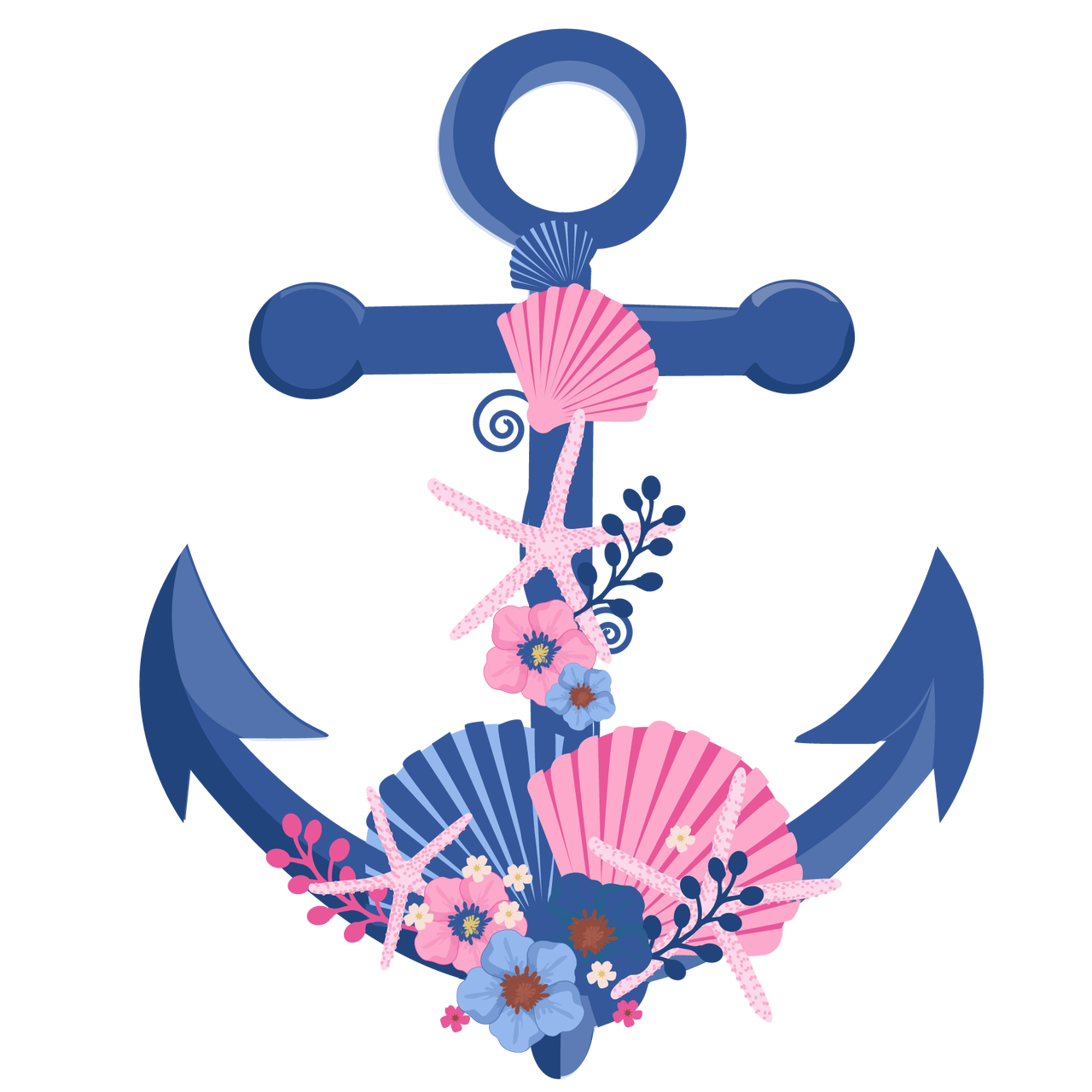 floral clipart anchor