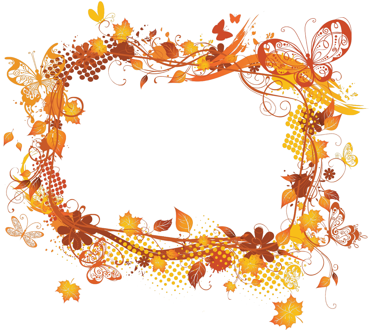 Floral clipart autumn. Picture frame design frames