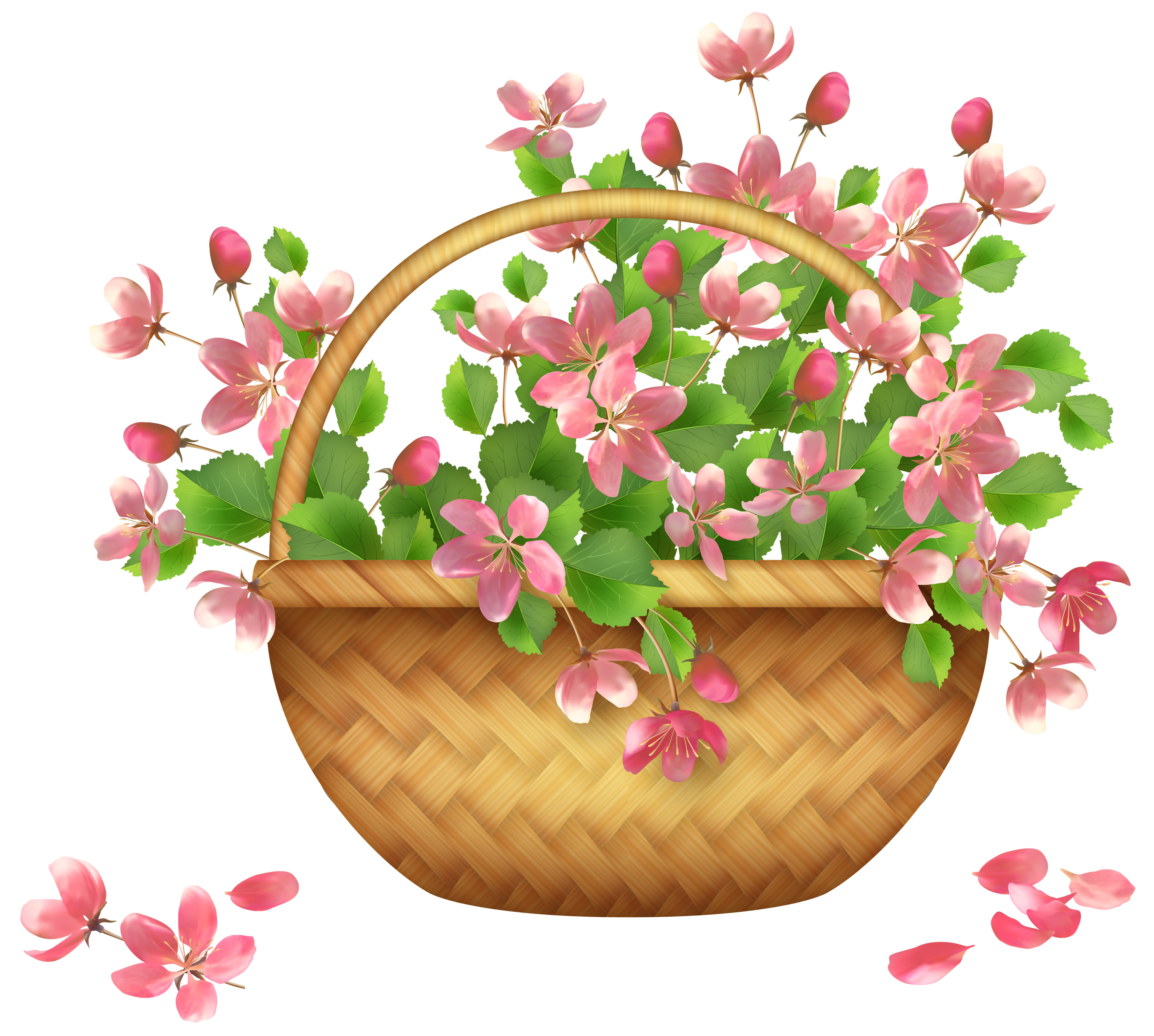 Floral clipart basket. Spring flowers clip art