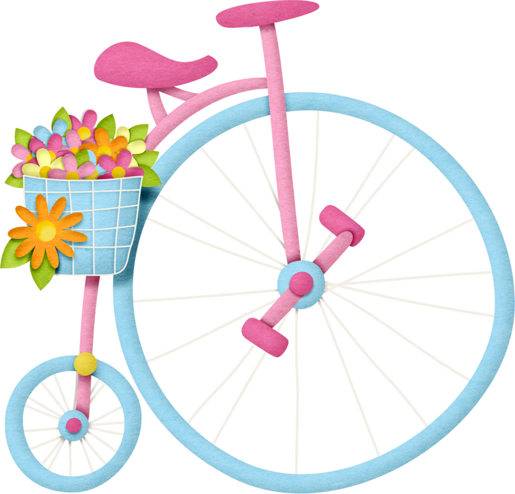 floral clipart bike