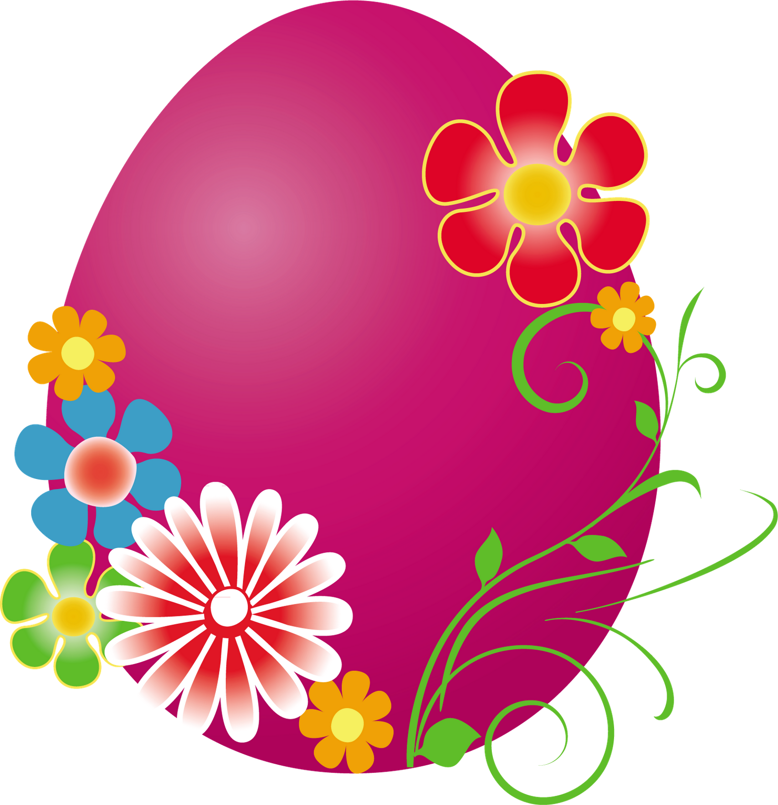 floral clipart bunny