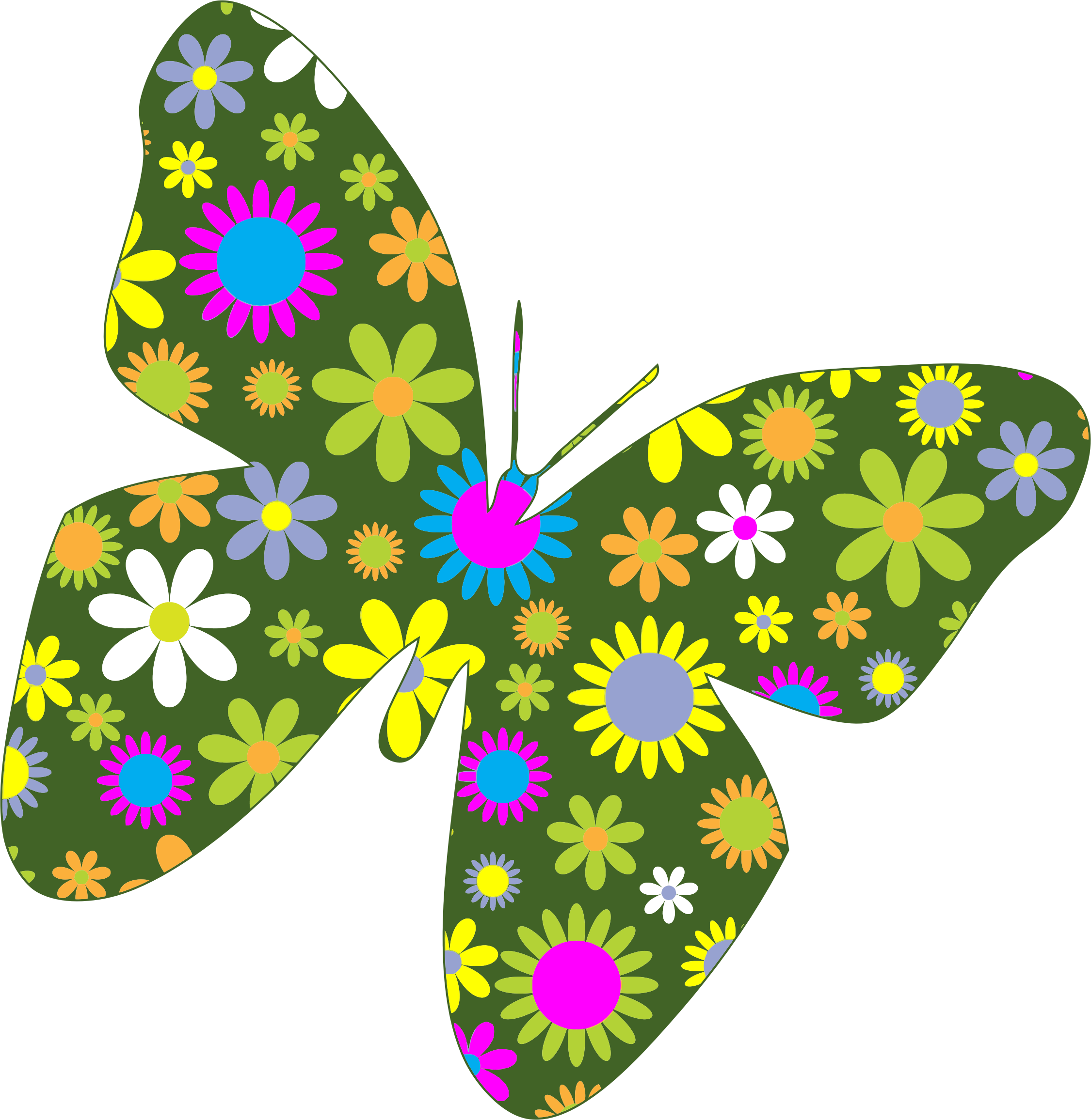 floral clipart butterfly