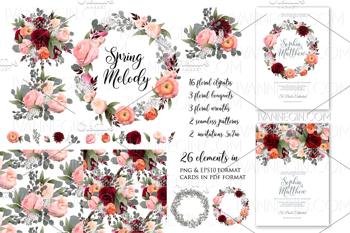 floral clipart card