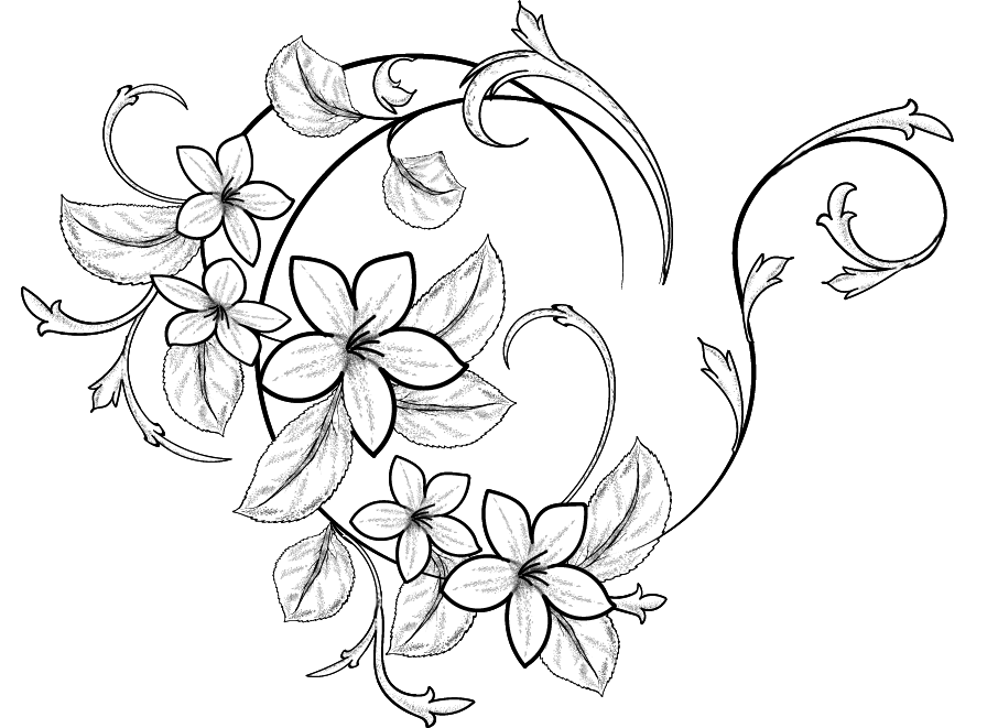 floral clipart doodle