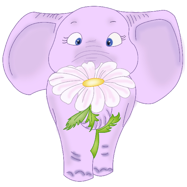 floral clipart elephant
