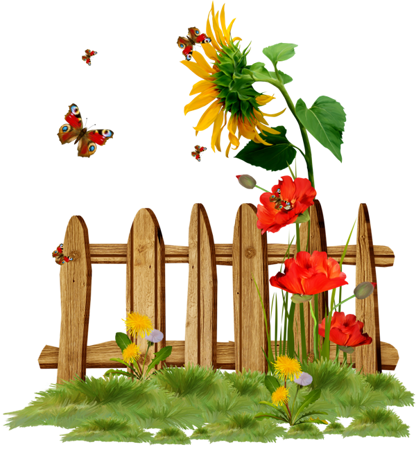 floral clipart fence