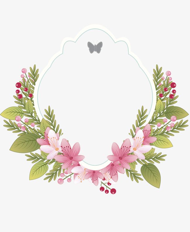 Frame retro border . Floral clipart label