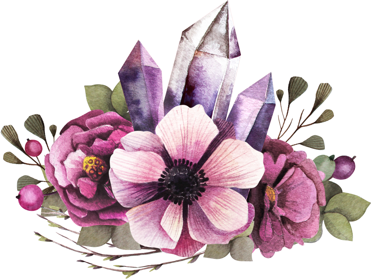floral clipart purple