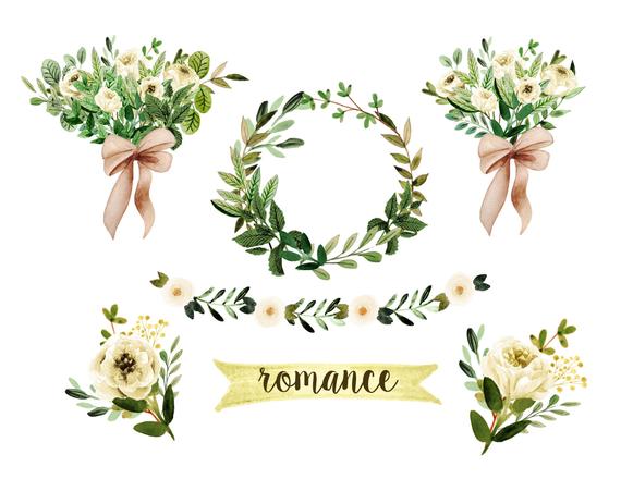 floral clipart rustic wedding
