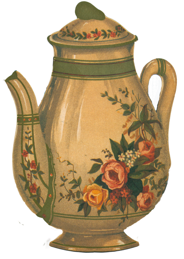 Victorian element by jinifur. Floral clipart teapot