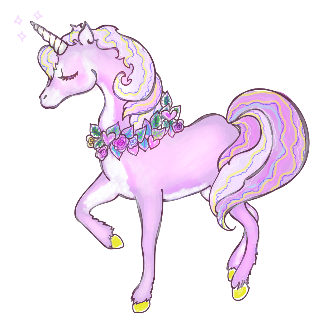 floral clipart unicorn