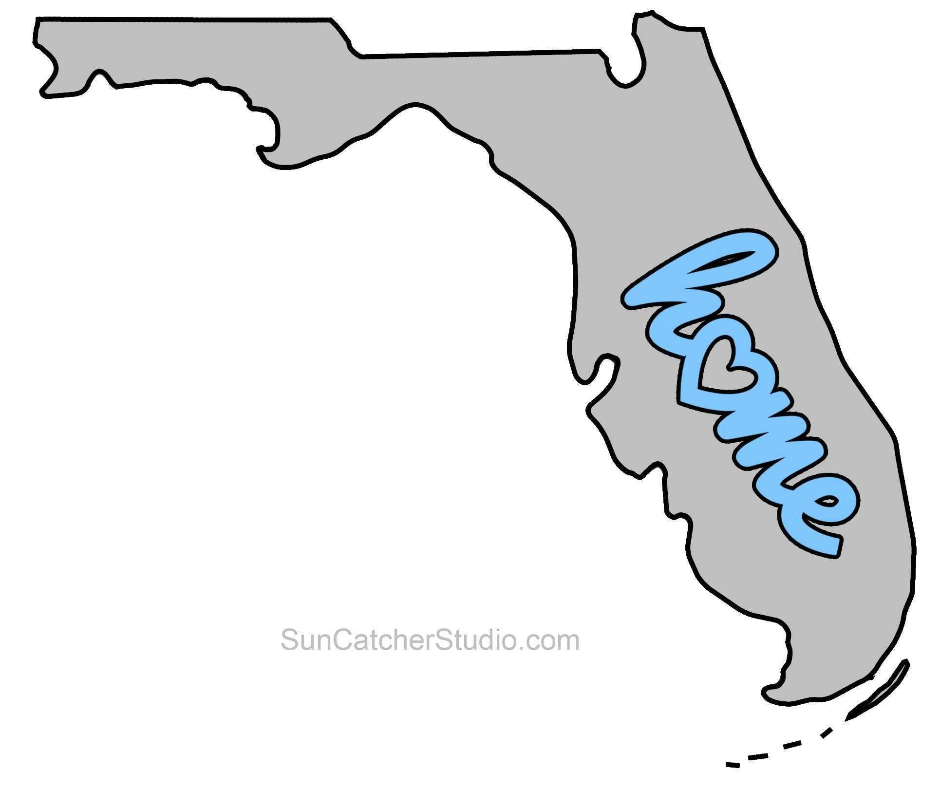 Map outline state shape. Florida clipart printable