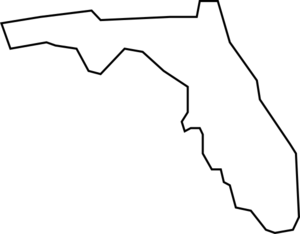 White clip art at. Florida clipart shape