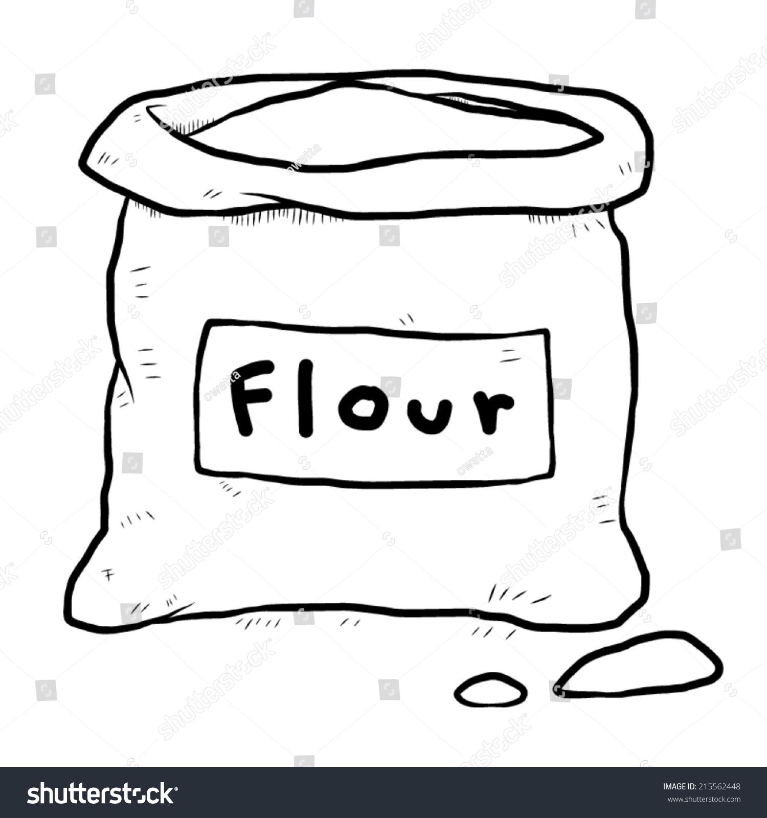 flour clipart black and white