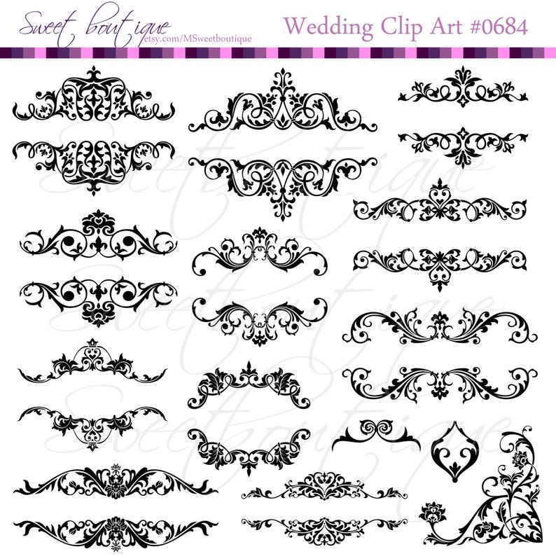Frames clip art digital. Flourish clipart artistic