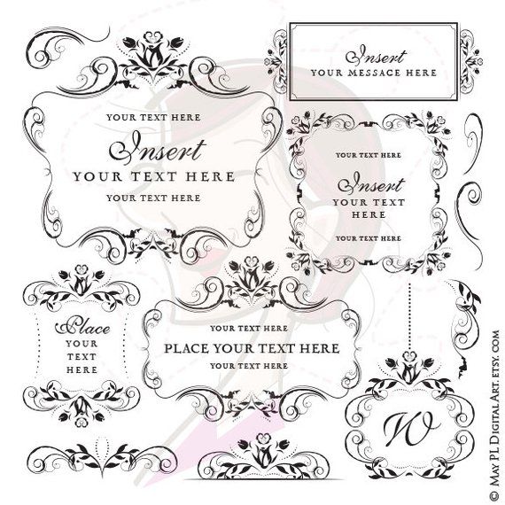 Flourish clipart monogram frame. Clip art wedding vintage
