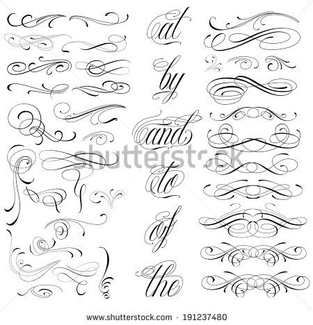 Flourish clipart tattoo script. Handmade lettering and decorative