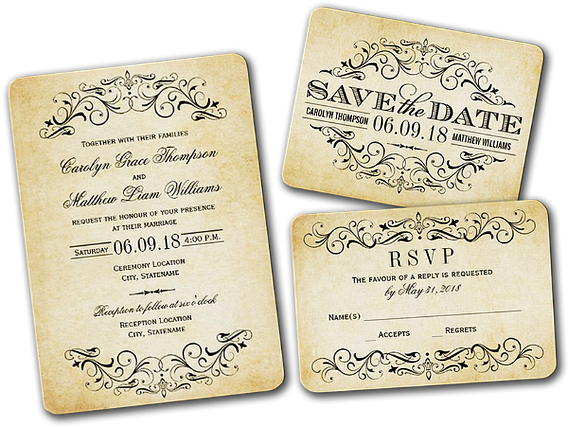 flourish clipart wedding invitation