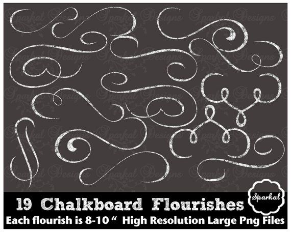 flourishes clipart chalk