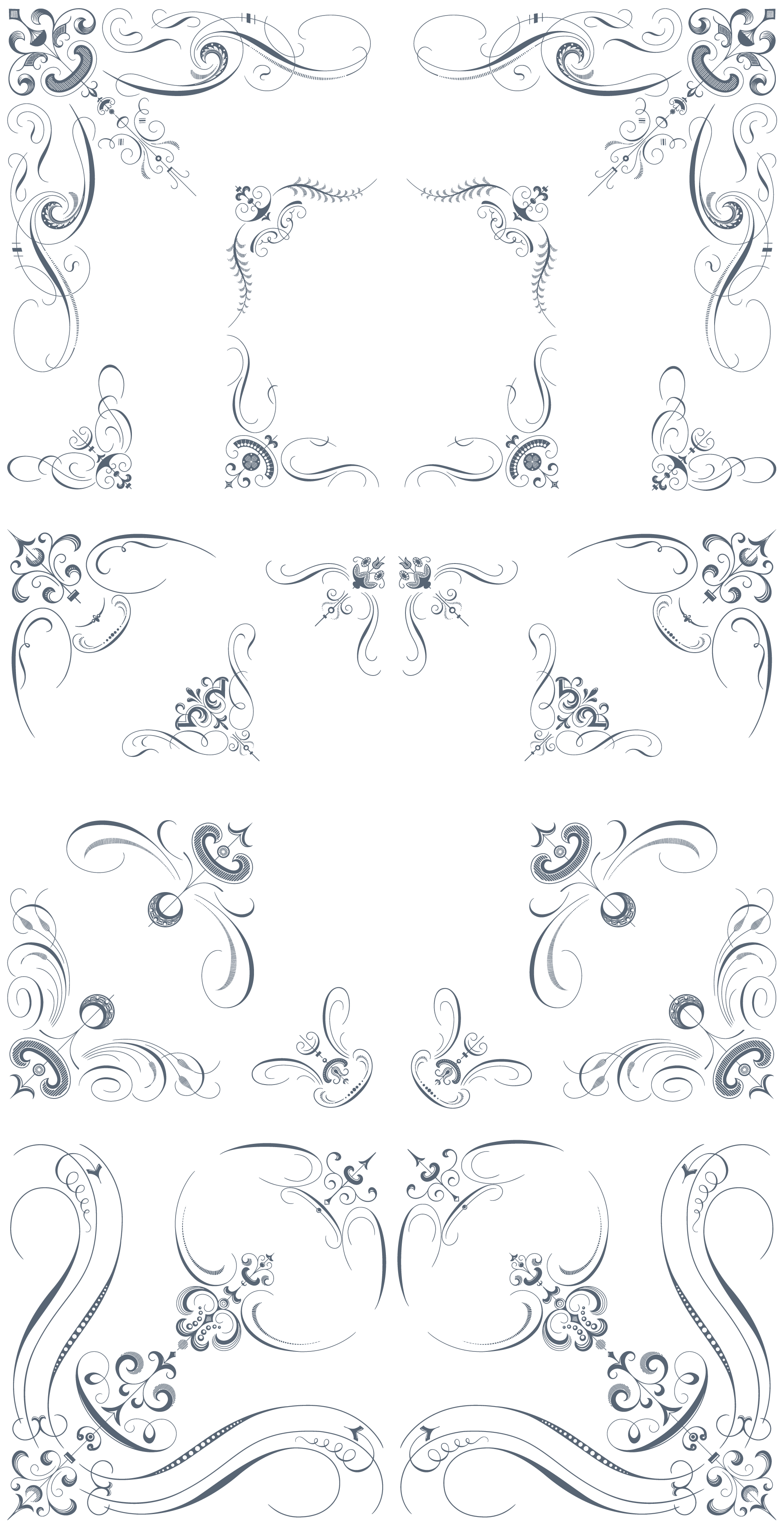 Luxurious vector pack ornaments. Flourishes clipart french