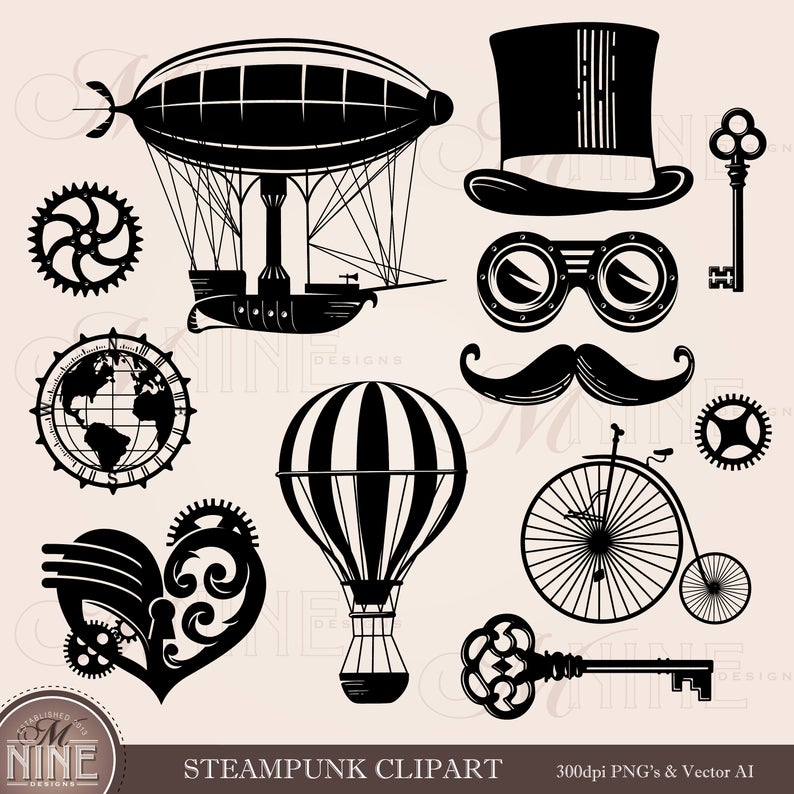 Steampunk Clipart Art Deco Steampunk Art Deco Transparent Free For