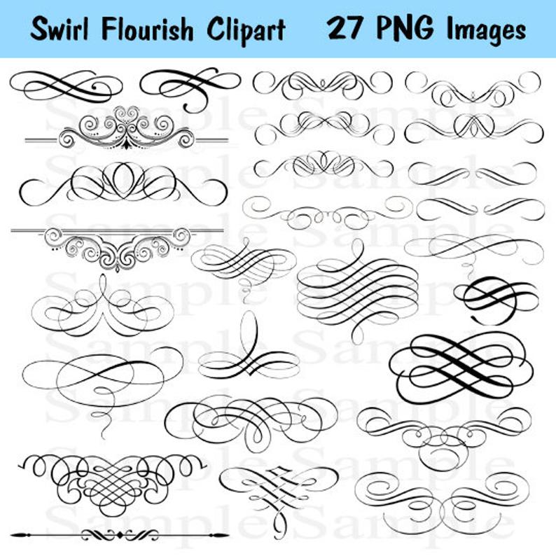 Flourishes clipart weddding. Swirl no wedding instant