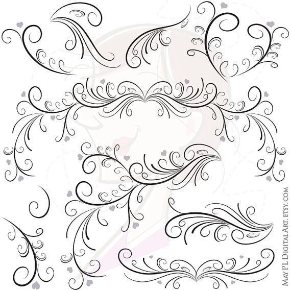 flourishes clipart wedding program